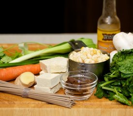 Asian Miso-Sesame Soba Stew with Tatsoi 