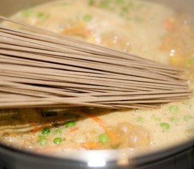 Asian Miso-Sesame Soba Stew with Tatsoi 