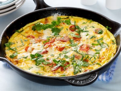 Chorizo, Cherry Tomato and Feta Frittata