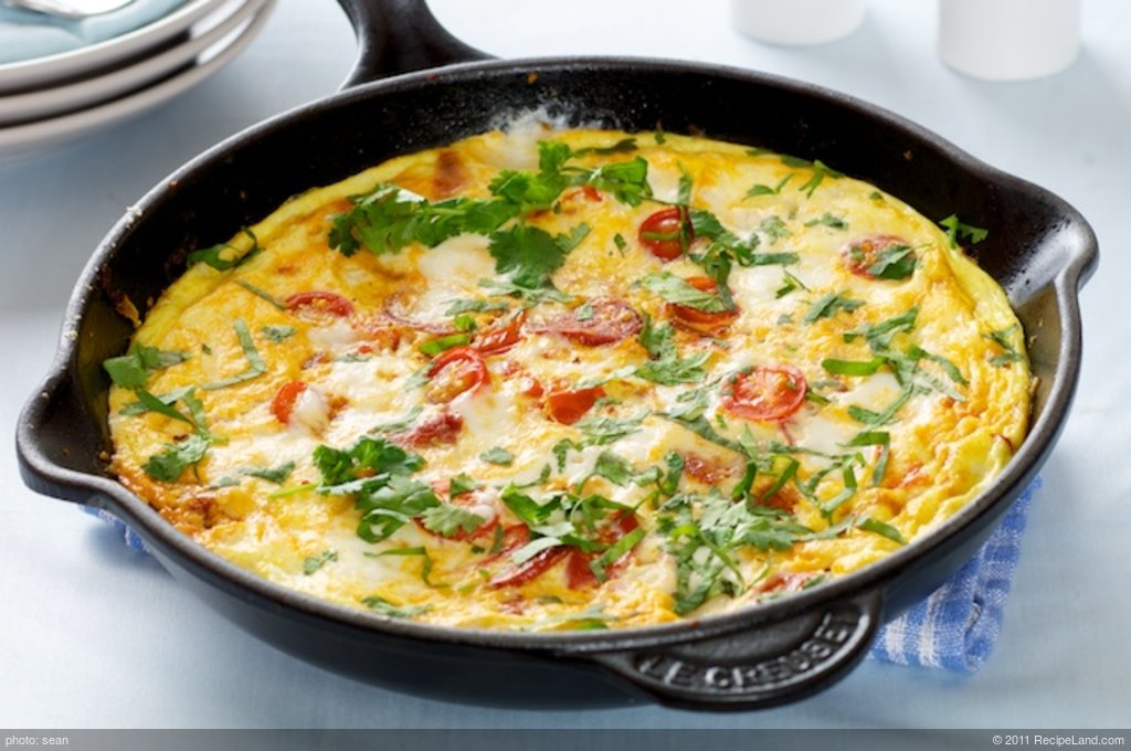 Chorizo, Cherry Tomato and Feta Frittata