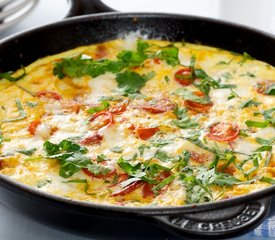 Chorizo, Cherry Tomato and Feta Frittata