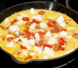 Chorizo, Cherry Tomato and Feta Frittata