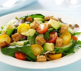 Arugula and Cherry Tomato Salad with Avocado and Croutons