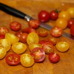 Half the cherry tomatoes.