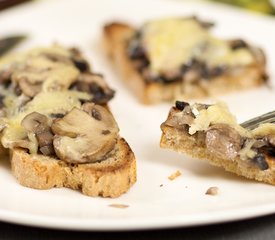 Cheesy Mushrooms on Crispy Toast