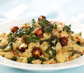 Swiss Chard, Red Pepper and Goat Cheese Pasta 