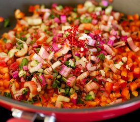 Swiss Chard, Red Pepper and Goat Cheese Pasta 