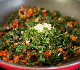 Swiss Chard, Red Pepper and Goat Cheese Pasta 