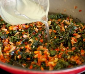 Swiss Chard, Red Pepper and Goat Cheese Pasta 