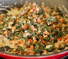 Swiss Chard, Red Pepper and Goat Cheese Pasta 