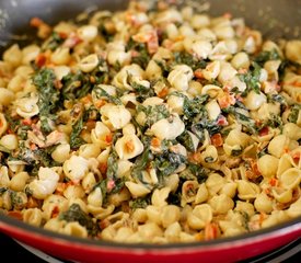 Swiss Chard, Red Pepper and Goat Cheese Pasta 