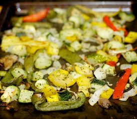 Cheesy Baked Whole Wheat Penne with Roasted Fresh Vegetables