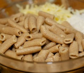 Cheesy Baked Whole Wheat Penne with Roasted Fresh Vegetables