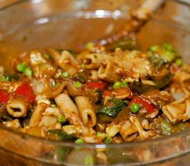 Cheesy Baked Whole Wheat Penne with Roasted Fresh Vegetables