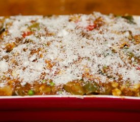 Cheesy Baked Whole Wheat Penne with Roasted Fresh Vegetables