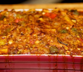 Cheesy Baked Whole Wheat Penne with Roasted Fresh Vegetables