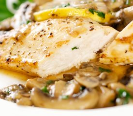 Baked Lemon Chicken with Mushroom Sauce 