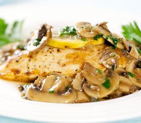 Baked Lemon Chicken with Mushroom Sauce 