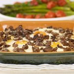 Baked Eggs and Sausage with Cheesy Polenta Casserole