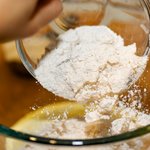 Add the flour.
