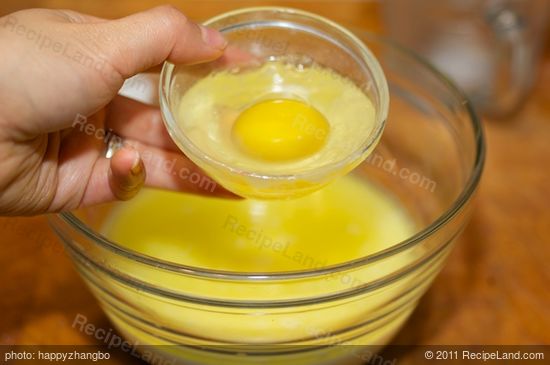 and the egg, whisk until well blended.