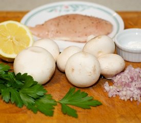 Baked Lemon Chicken with Mushroom Sauce 