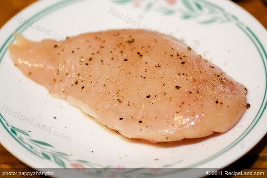 Season the chicken breasts