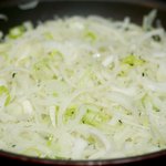 Stir until onions and leeks are all separated from the rings and well mixed.