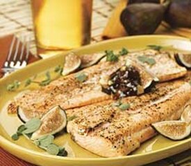 Wood-Grilled Trout with Mission Fig Compound Butter