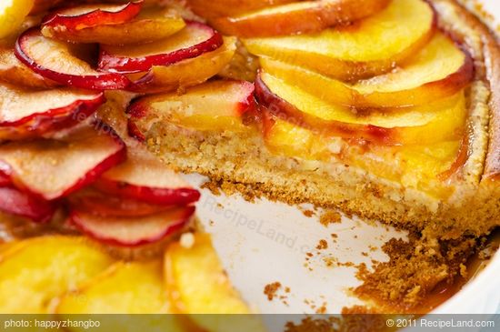 The fluffy, crumbly, and bread like texture perfectly matches these maple glazed stone fruits.