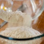 In a large bowl, add the yeast mixture, whole wheat and all-purpose flour.