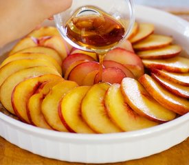 Peach and Almond Bread with Maple Glaze