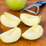 Peel, quarter and core the apples.