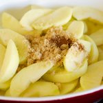 Stir in the apples, brown sugar, and cinnamon,