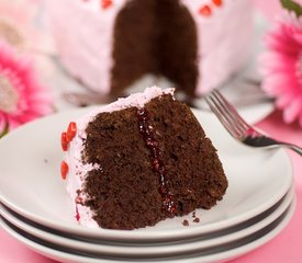 Fudgey Valentine Cake