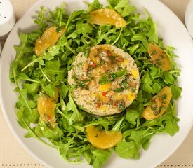 Arugula Salad Orange Couscous and Citrus Vinaigrette