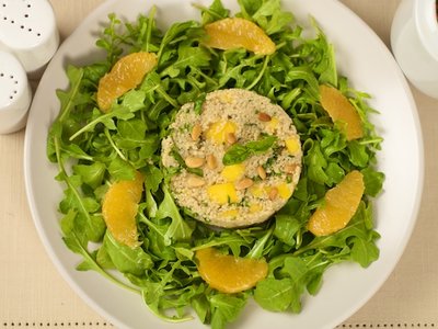 Arugula Salad Orange Couscous and Citrus Vinaigrette