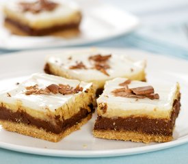 Chocolate Pumpkin Layered Cheesecake Bars 