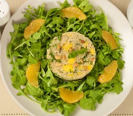 Arugula Salad Orange Couscous and Citrus Vinaigrette