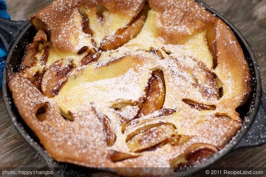 Dust some powdered sugar over the pancake and serve warm.