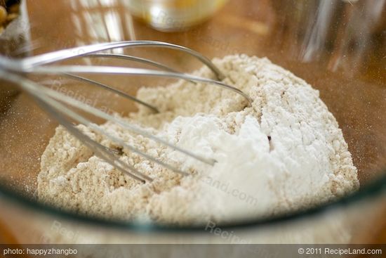 Sift or whisk together the flour and baking powder. 