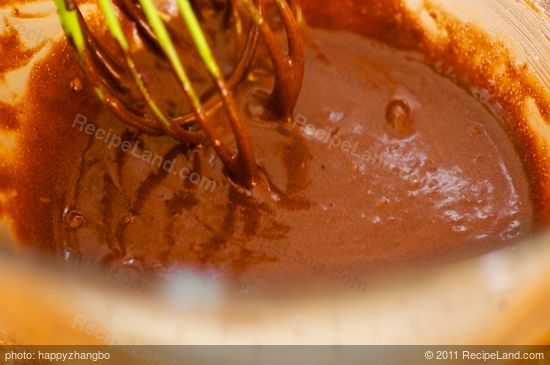 Stir in the cooled chocolate until blended. 