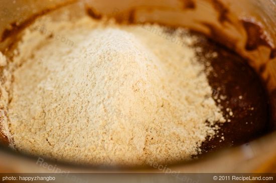 Stir in the flour and baking powder until incorporated. 
