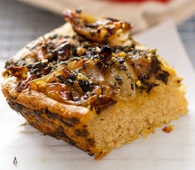 Caramelized Shallots, Basil-Olive Oil and Goat Cheese Bread