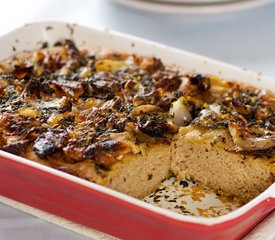 Caramelized Shallots, Basil-Olive Oil and Goat Cheese Bread