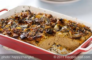 Caramelized Shallots, Basil-Olive Oil and Goat Cheese Bread