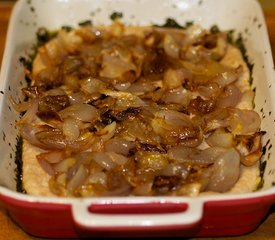 Caramelized Shallots, Basil-Olive Oil and Goat Cheese Bread