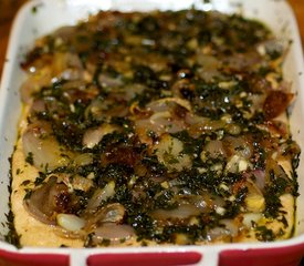 Caramelized Shallots, Basil-Olive Oil and Goat Cheese Bread