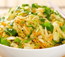 Asian Cabbage Salad with Spicy Peanut Sauce