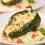 Chicken Cheese Stuffed Poblano Peppers